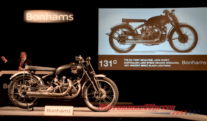 Tony Ehret's 1951 Vincent Black Lightning valuable vintage