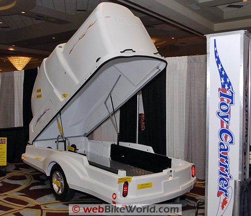 Covered Motorcycle Trailer - Rear View