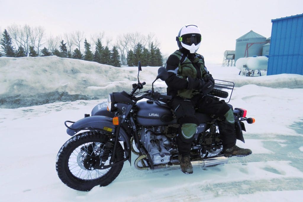 Ural Motorcycle w/ Sidecar & Husqvarna Pilen Helmet