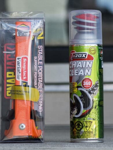 SnapJack Variable V2 in New Packaging, Tirox Chain Cleaner Can