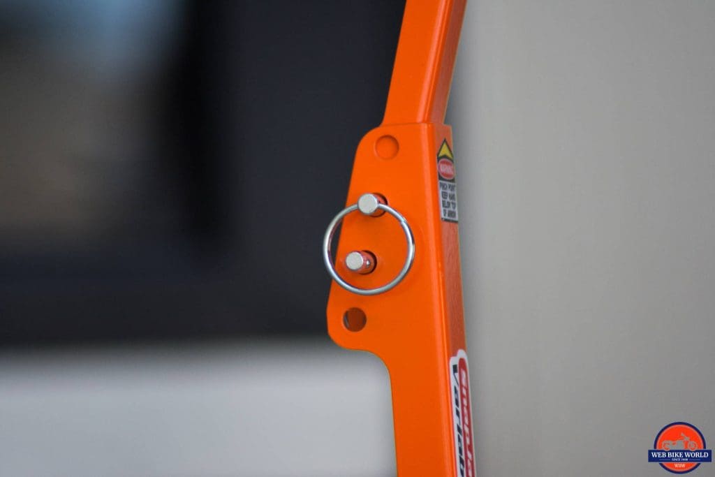 SnapJack Variable V2 Closeup on Hanging Pin Locking Mechanism