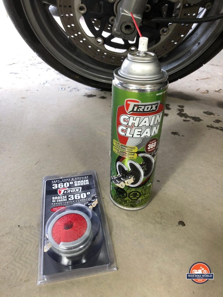 Tirox Chain Cleaner and 360 Brush Displayed