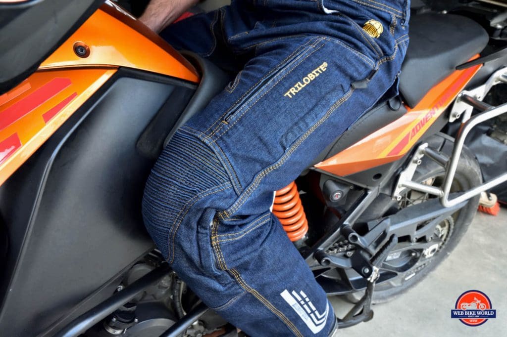 Trilobyte Probut X-Factor Cordura Denim Jeans on Bike