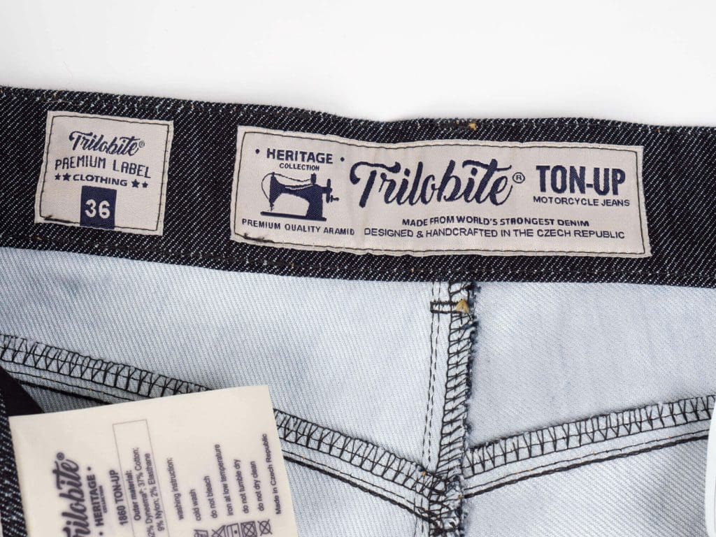 Trilobite 1860 Ton-Up Jeans Inner Waistband Closeup