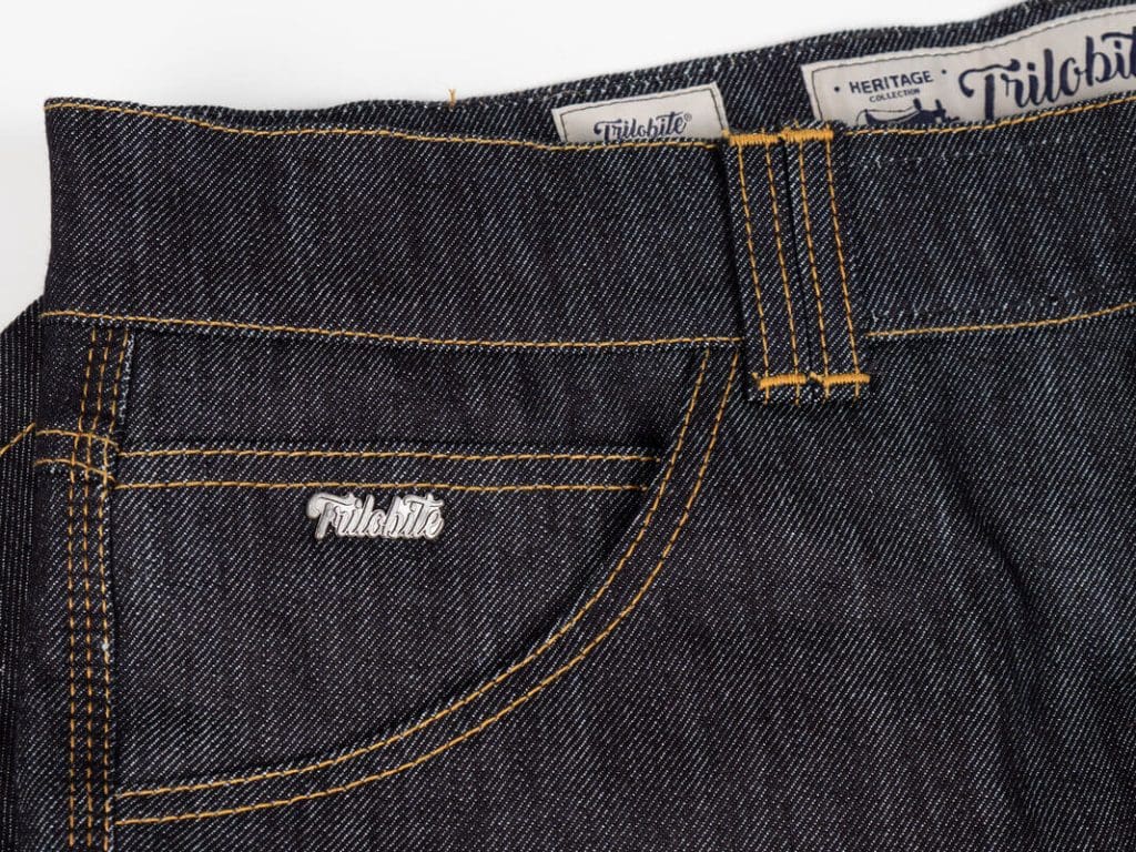 Trilobite 1860 Ton-Up Jeans Pocket Logo Closeup