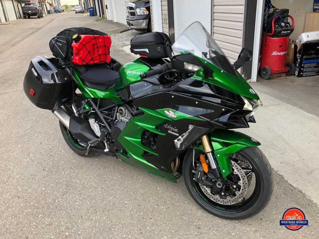 2018 Kawasaki Ninja H2SX SE motorcycle ready to ride to Tuk.