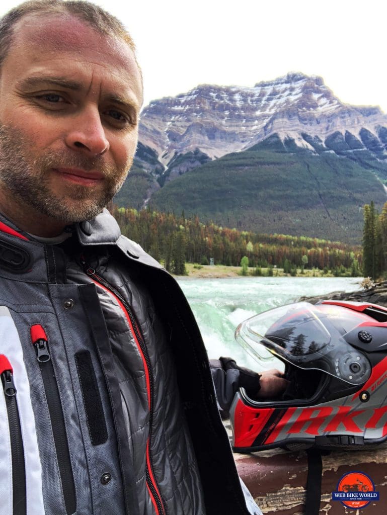 A waterfall visited along the Icefield Parkway in Alberta.