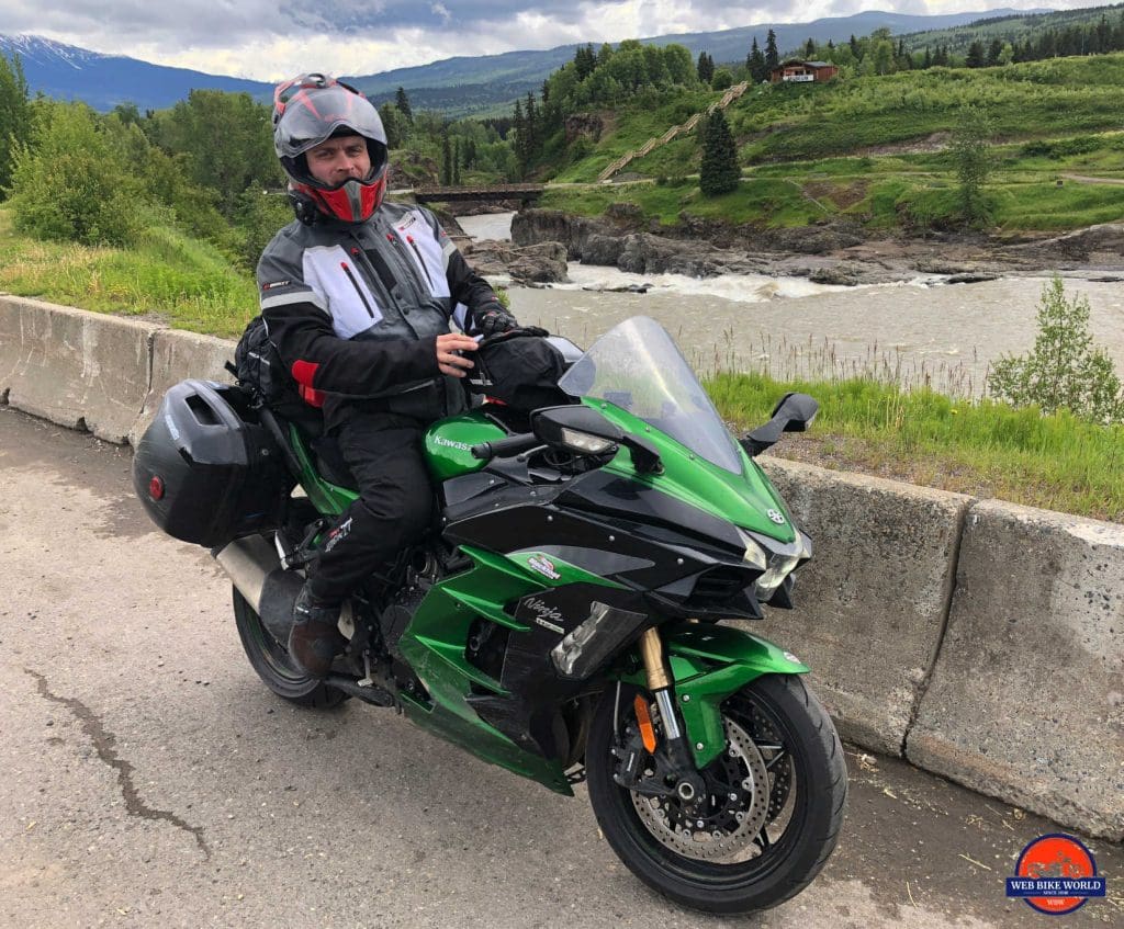 A stop in Morristown, BC on the Ninja H2SX SE.