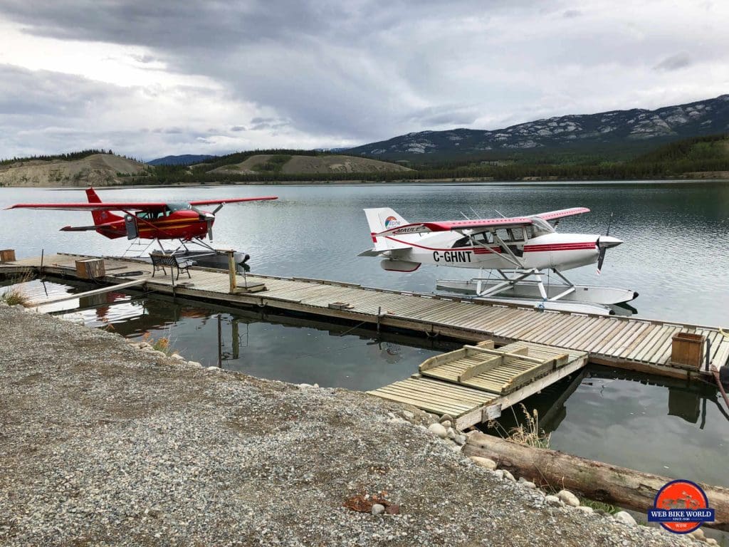 Float planes docked.