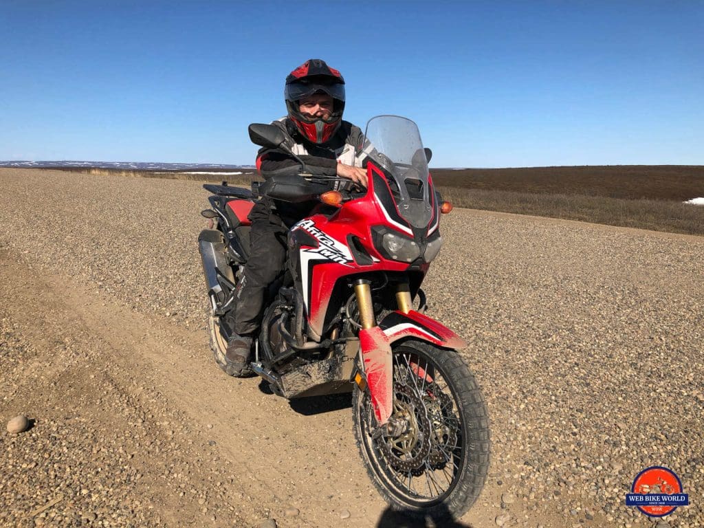 Me and my 2017 Honda Africa Twin on the Dempster highway.