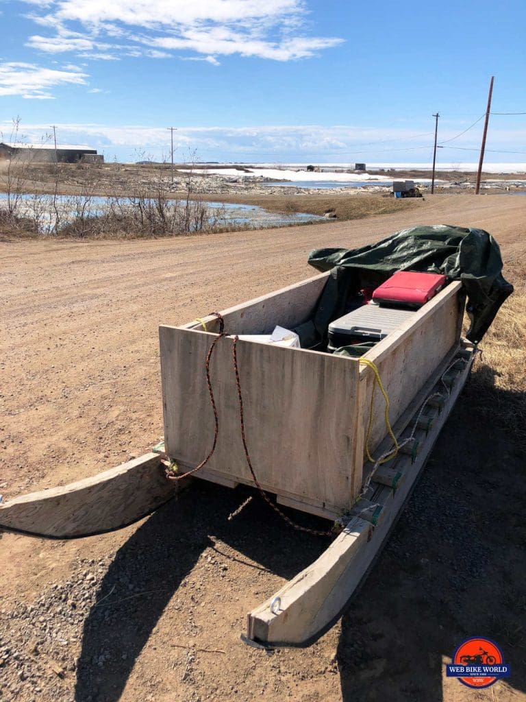 Dog sled in Tuktoyaktuk.