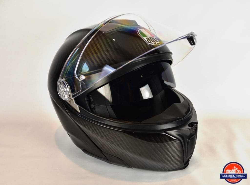 AGV Sportmodular Carbon Gloss helmet right side view.