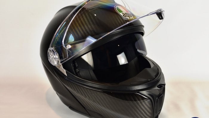 AGV Sportmodular Carbon Gloss helmet right side view.