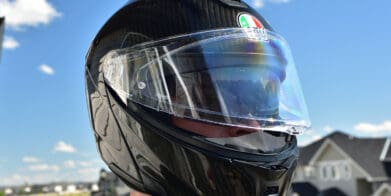 Me wearing the AGV Sportmodular Carbon Gloss helmet.