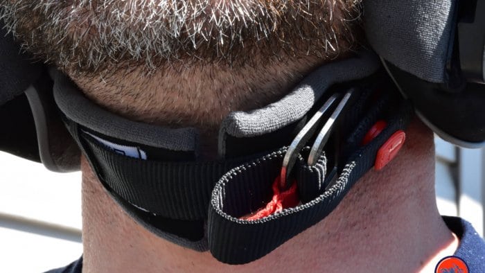 The chinstrap on the AGV Sportmodular Carbon is set back further than usual and can irritate the Adam's apple in some people.