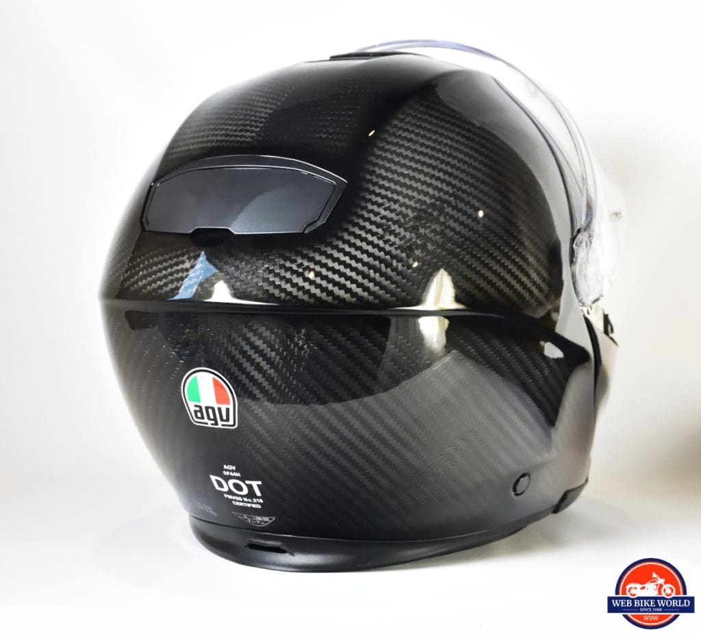 AGV Sportmodular Carbon Gloss helmet rear view.