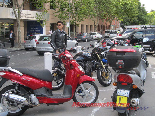 Centre of the road motorcycle parking Melbourne strategy