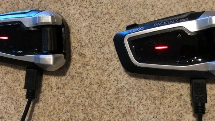 Cardo Packtalk Bold units charging