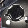 Velcro tab attached to helmet