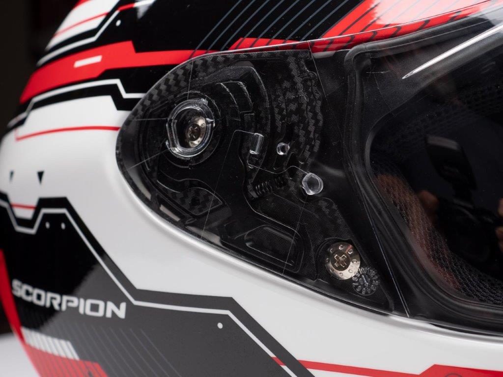 Scorpion EXO R420 Helmet Face Shield Closeup