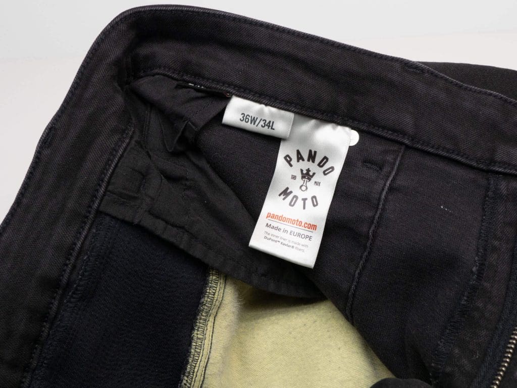 Pando Moto Karl Devil Motorcycle Riding Jeans Closeup Waistline Tags