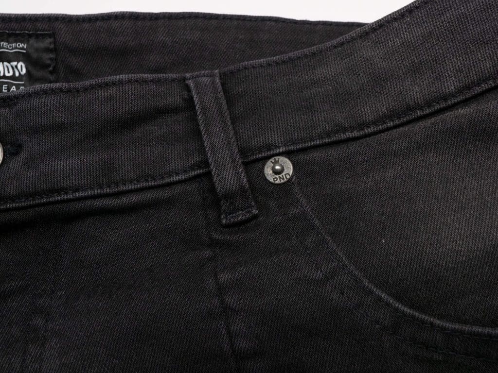 Pando Moto Karl Devil Motorcycle Riding Jeans Closeup of Pocket and Belt Loop