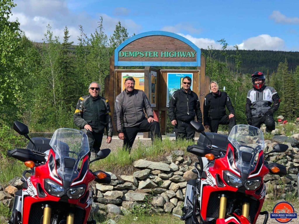 Wade, Pat, Matt, Carolyn and myself at the sign marking the beginning of the Dempster Highway.