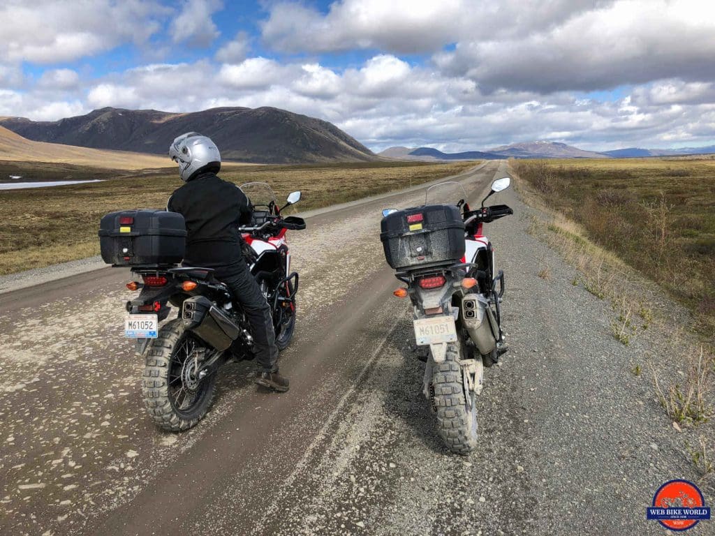 Africa Twins on the Dempster Highway.