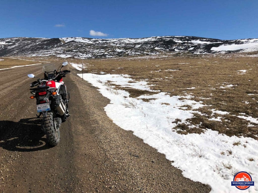 The Africa Twin on the Dempster Highway.