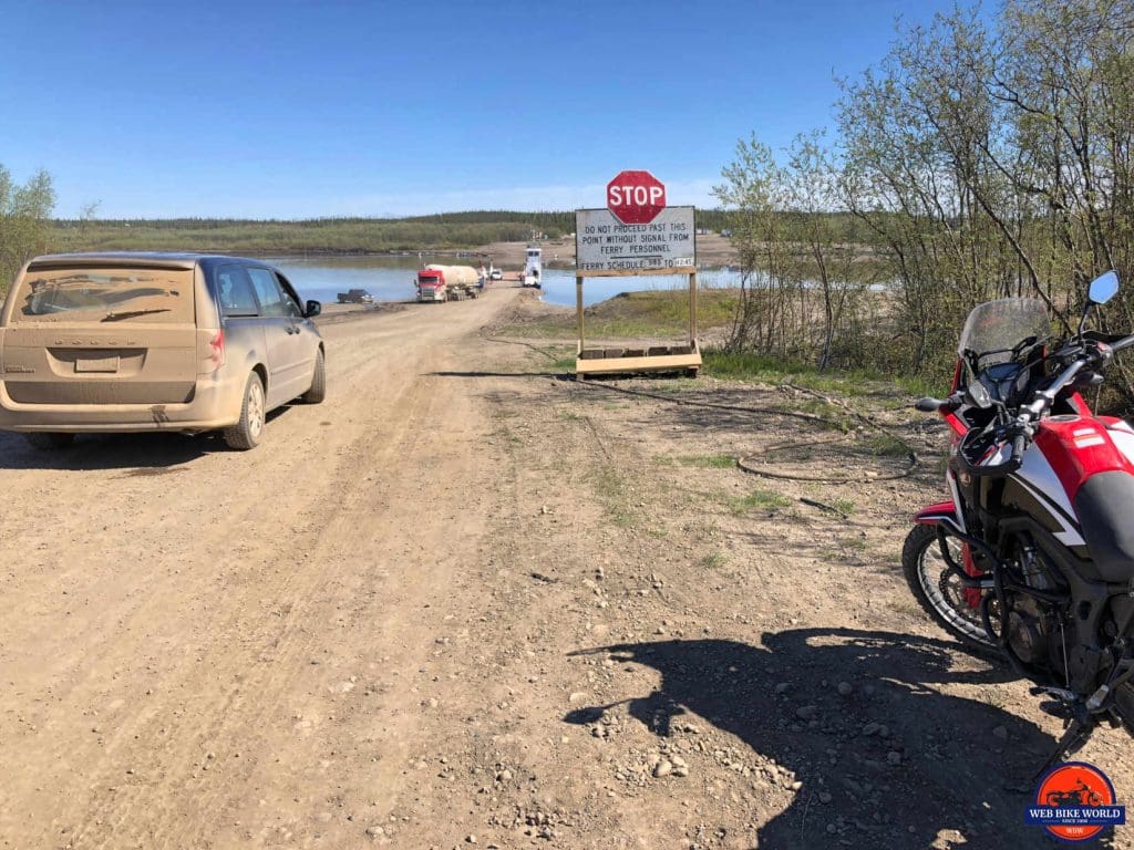 The Peel River ferry on the Dempster Highway.