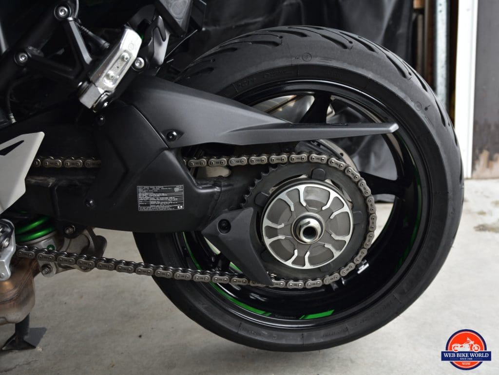 2018 Kawasaki Ninja H2SXSE rear wheel and swingarm.