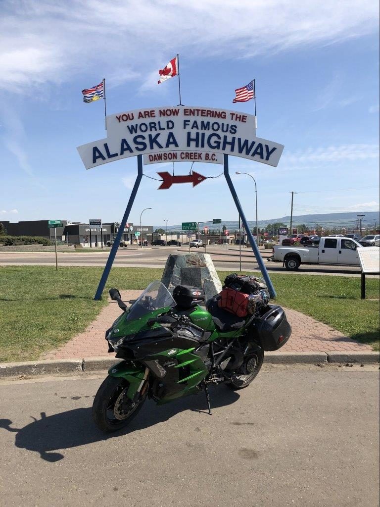 2018 Kawasaki Ninja H2SXSE on the Alaska Highway.