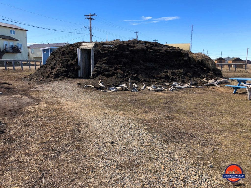 A sod hut in Tuktoyaktuk.