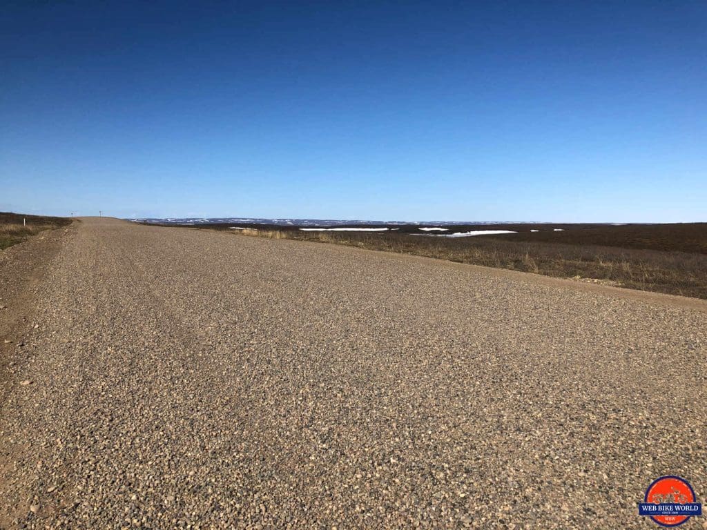 Gravel 3 inches deep on the Dempster Highway.