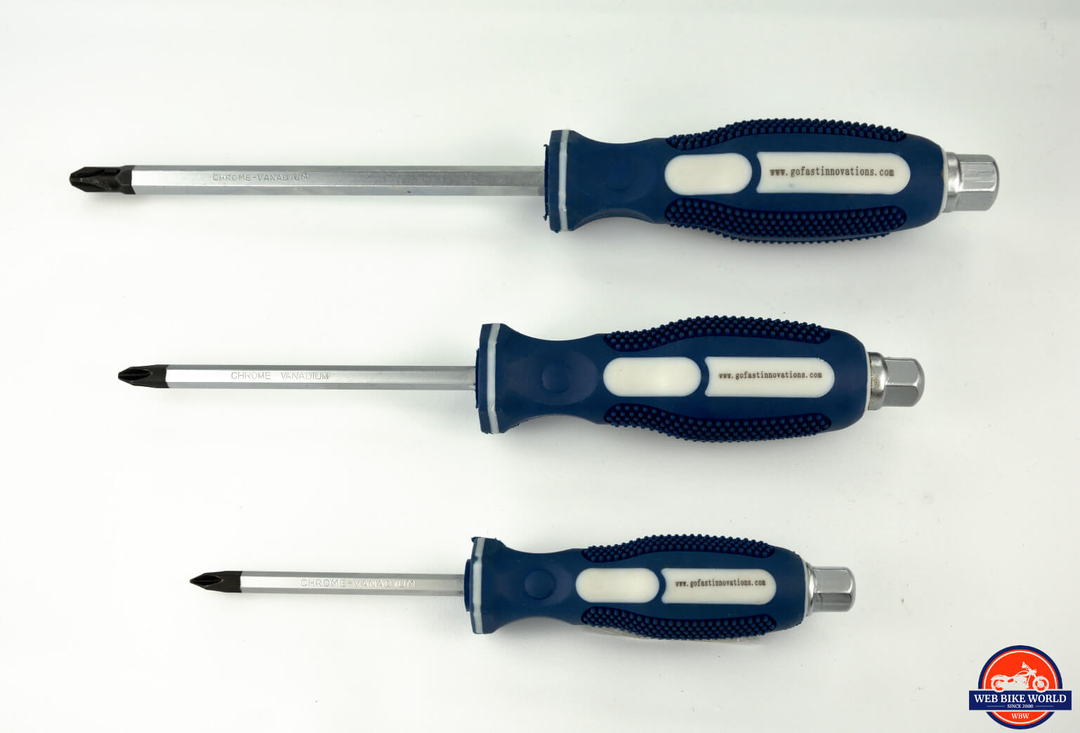 3-Piece Ball Grip JIS Screwdriver Set For Japanese Motorcycles - Metric, Pozidriv, Magnetic