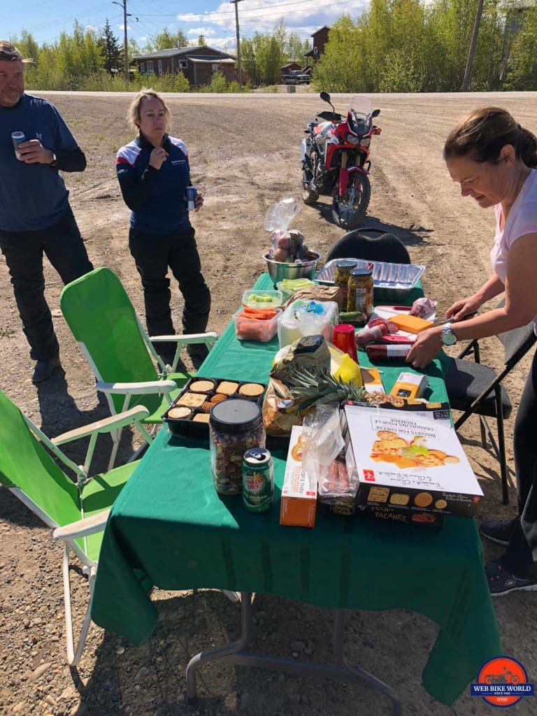 Another decadent lunch on the Dempster Highway thanks to DARE.