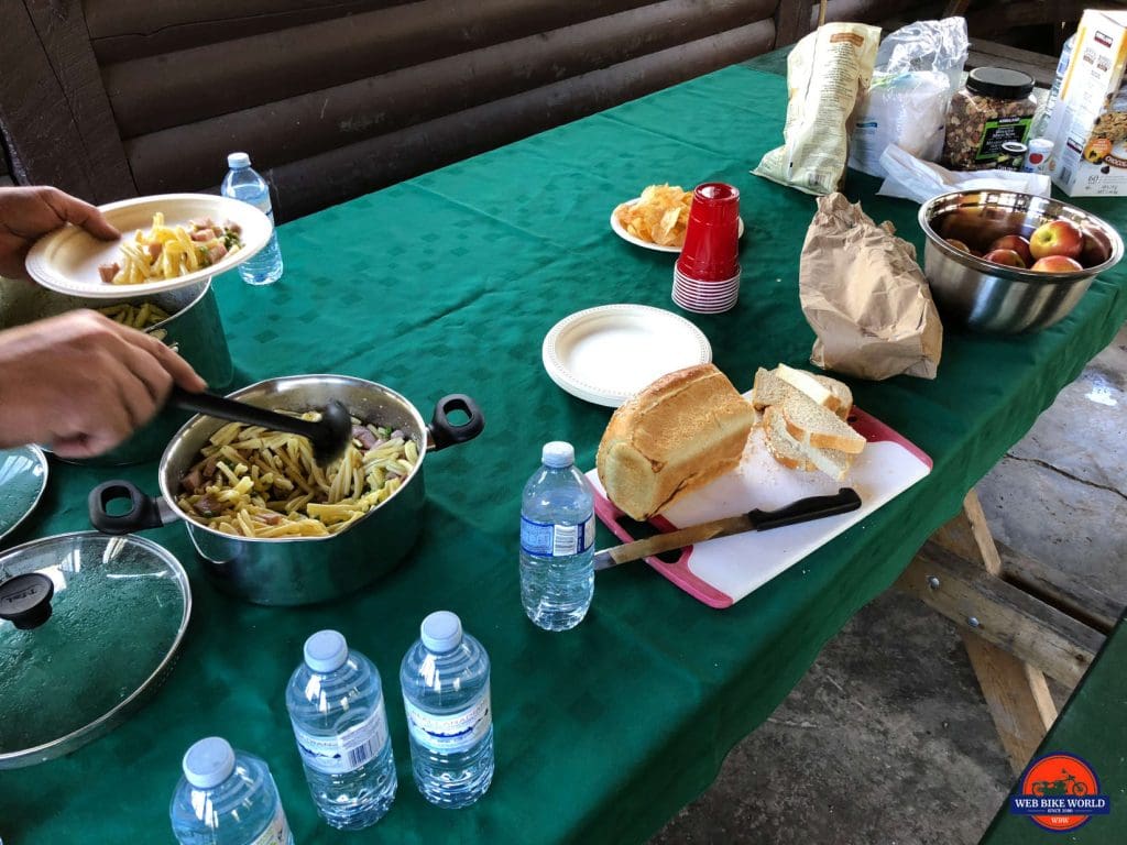 The fanciest feast ever eaten on the Dempster Highway.