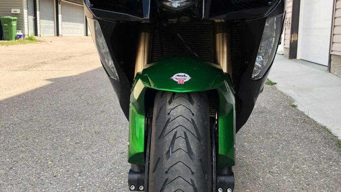 Michelin Road 5 tires installed on a Ninja H2SX SE.