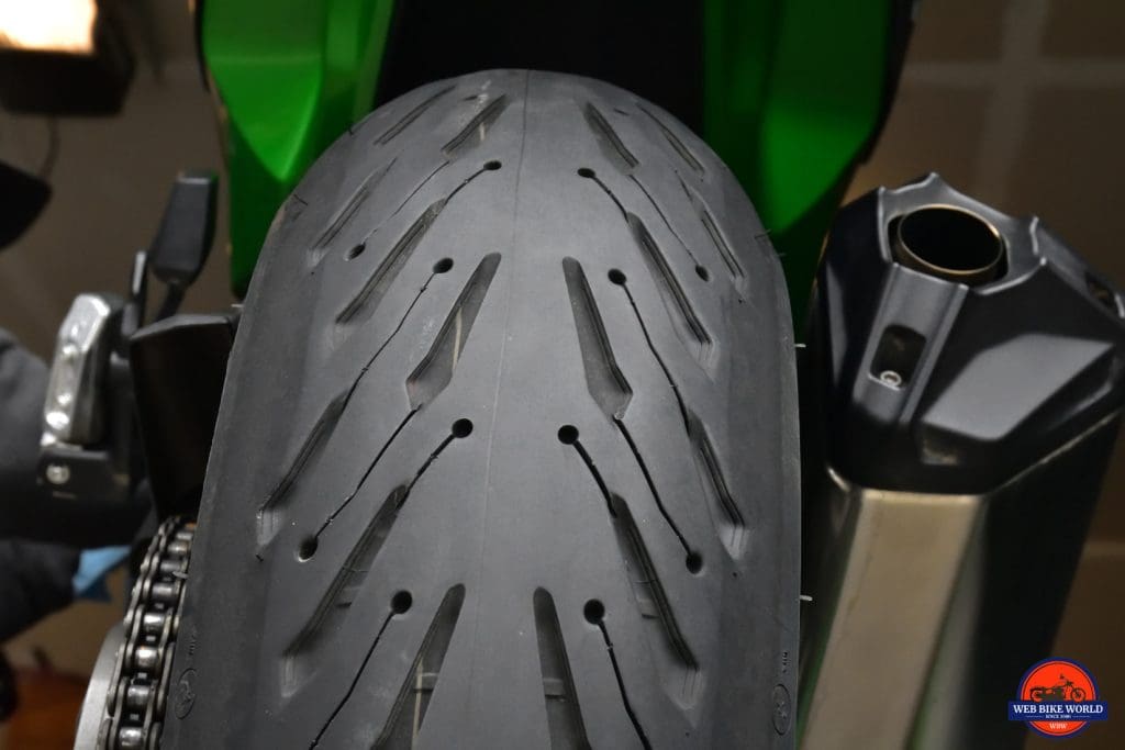 Michelin Road 5 rear tire.