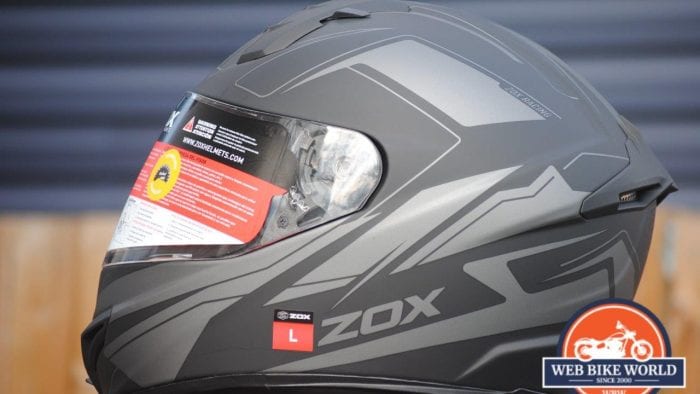 ZOX Primo C Track Helmet Side View with Visor Down