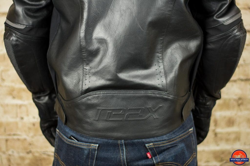 REAX Jackson Riding Jacket Closeup of Lower End and Logo