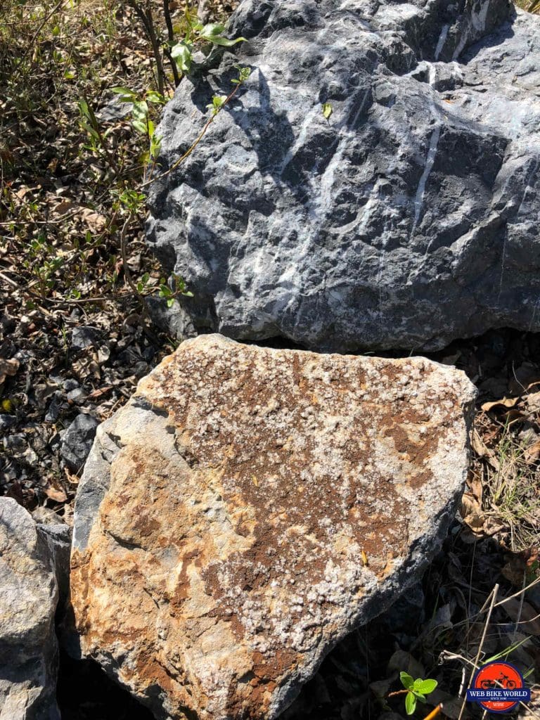 Rusting rocks due to high iron content on the Dempster Highway.