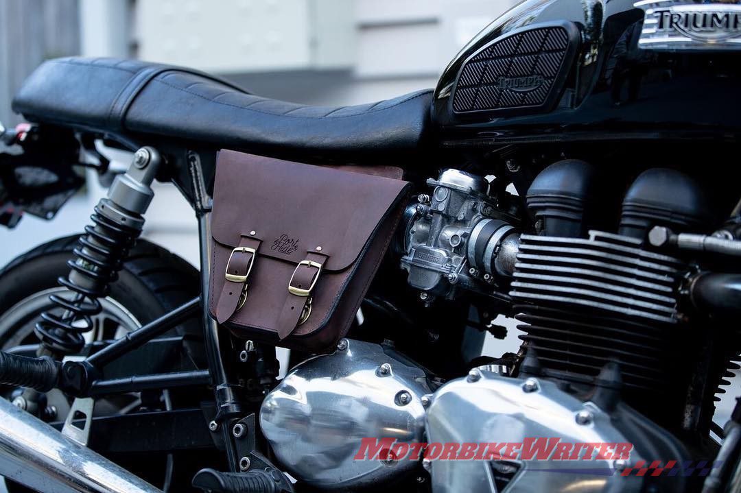 Port and Hide leather gear for custom bike scene