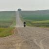 Me riding my 2016 Honda CB500X on a gravel road.