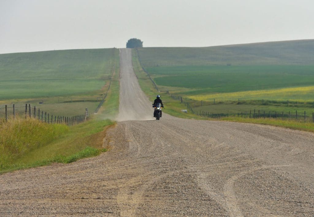 Me riding my 2016 Honda CB500X on a gravel road.