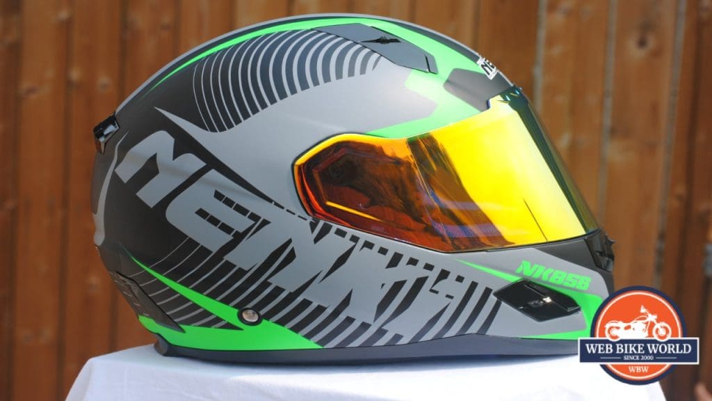 NENKI NK856 Helmet side view with visor down