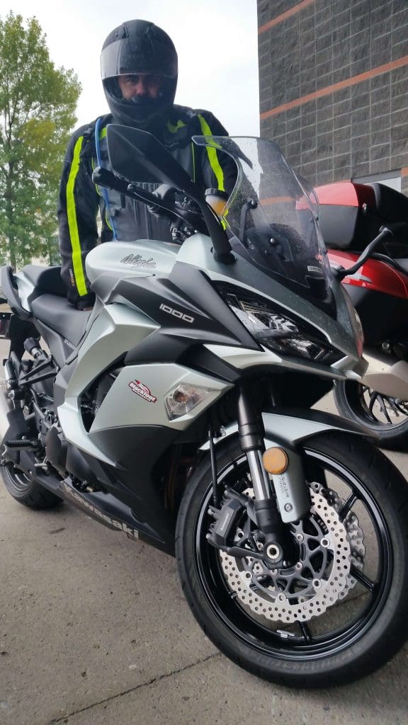 Gerry posing with 2018 Kawasaki Ninja 1000 ABS