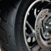 Rear tire on a 2018 Harley Davidson Sport Glide.