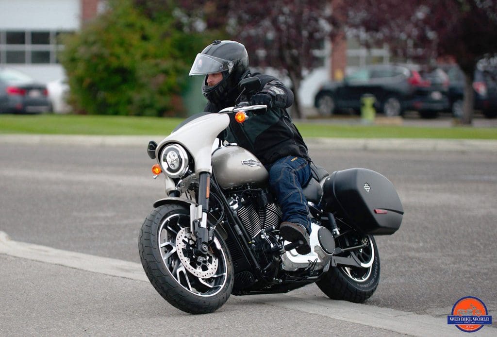 Me riding a 2018 Harley Davidson Sport Glide.