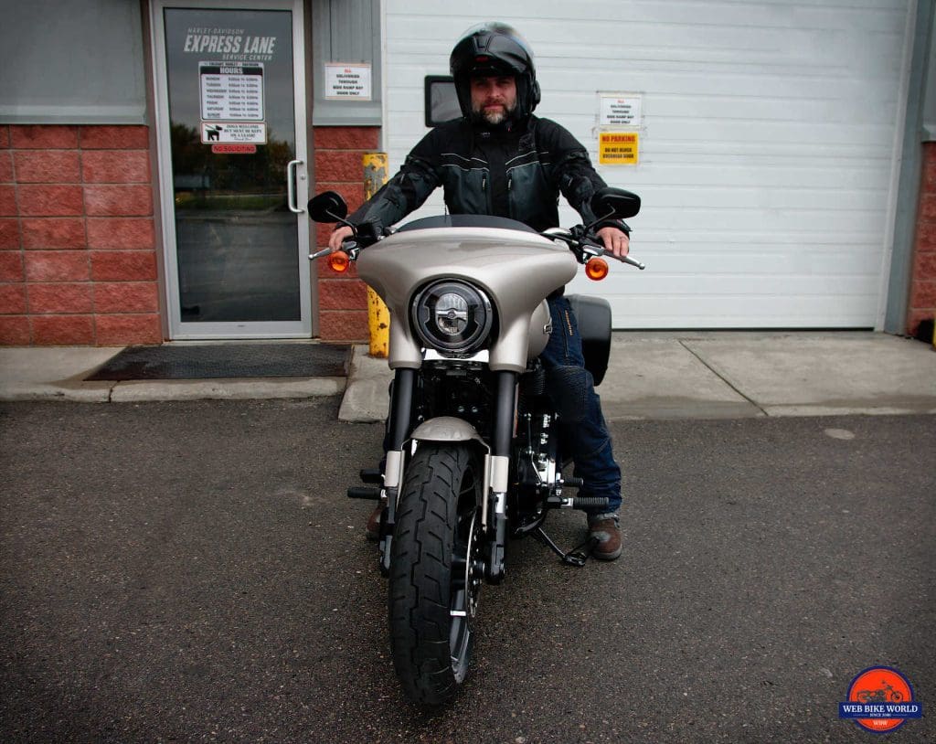 Me riding a 2018 Harley Davidson Sport Glide.